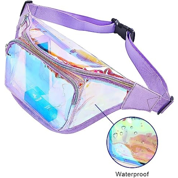 Clear PVC Iridescence Waist Bag Stadium Approved Fanny Pack - Clear PVC Iridescence Waist Bag Stadium Approved Fanny Pack - Image 2 of 5