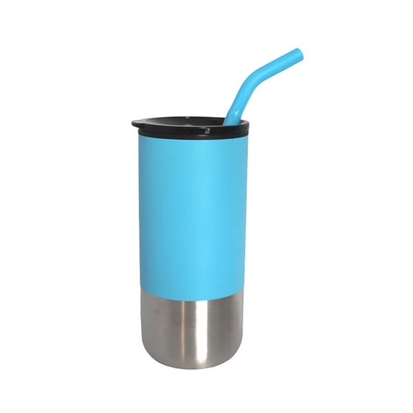 Vacuum Stainless Steel Tumbler with Straw, 18 oz. - Vacuum Stainless Steel Tumbler with Straw, 18 oz. - Image 6 of 13