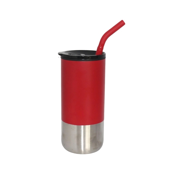Vacuum Stainless Steel Tumbler with Straw, 18 oz. - Vacuum Stainless Steel Tumbler with Straw, 18 oz. - Image 8 of 13