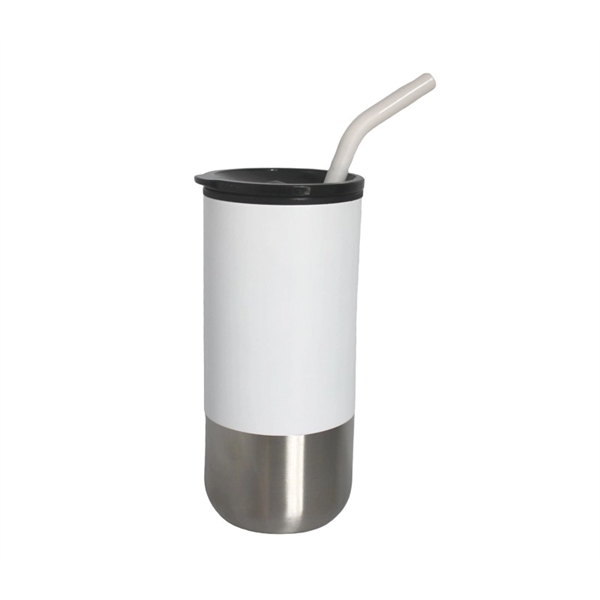 Vacuum Stainless Steel Tumbler with Straw, 18 oz. - Vacuum Stainless Steel Tumbler with Straw, 18 oz. - Image 10 of 13