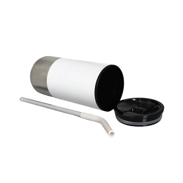 Vacuum Stainless Steel Tumbler with Straw, 18 oz. - Vacuum Stainless Steel Tumbler with Straw, 18 oz. - Image 11 of 13