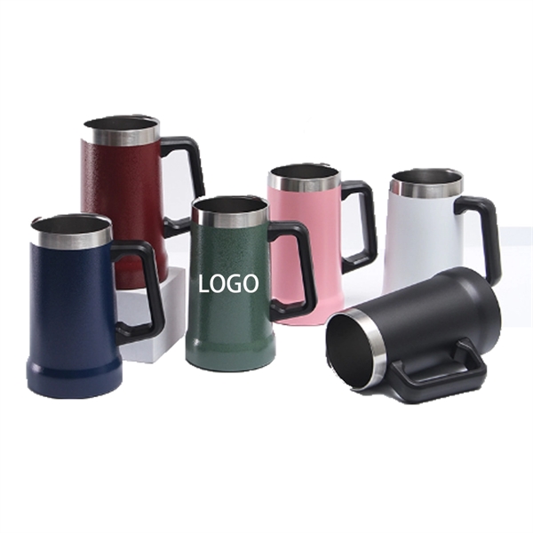 24OZ Stainless Steel Handle Beer Mug - 24OZ Stainless Steel Handle Beer Mug - Image 0 of 1