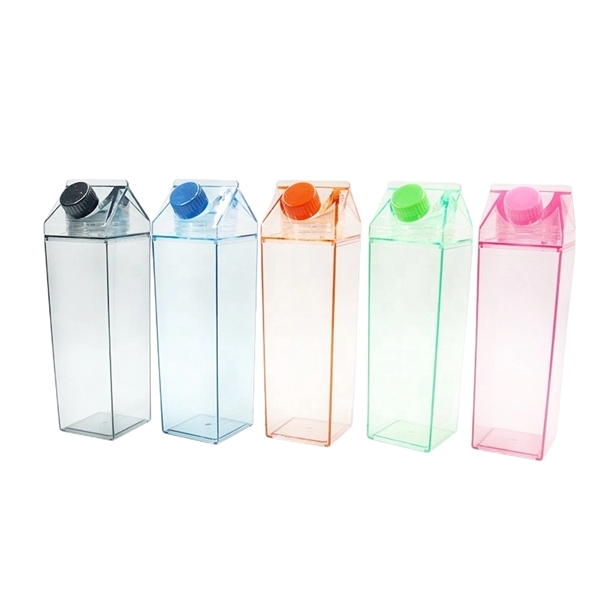 16.9/34 oz Transparent Square Plastic Milk Carton Bottle - 16.9/34 oz Transparent Square Plastic Milk Carton Bottle - Image 9 of 10