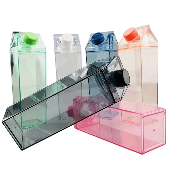 16.9/34 oz Transparent Square Plastic Milk Carton Bottle - 16.9/34 oz Transparent Square Plastic Milk Carton Bottle - Image 10 of 10