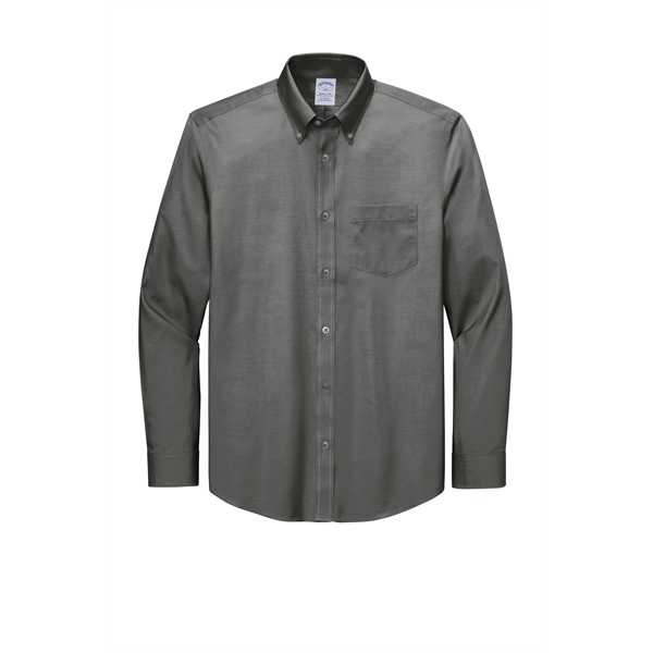 Brooks Brothers Wrinkle-Free Stretch Pinpoint Shirt - Brooks Brothers Wrinkle-Free Stretch Pinpoint Shirt - Image 15 of 19