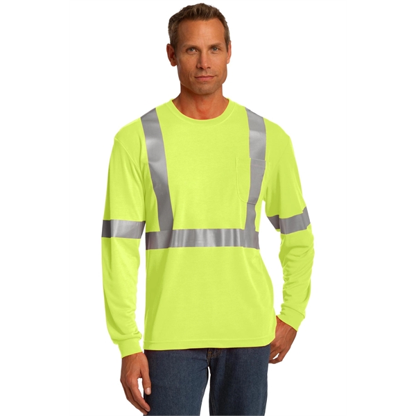 CornerStone ANSI 107 Class 2 Long Sleeve Safety T-Shirt. - CornerStone ANSI 107 Class 2 Long Sleeve Safety T-Shirt. - Image 9 of 11