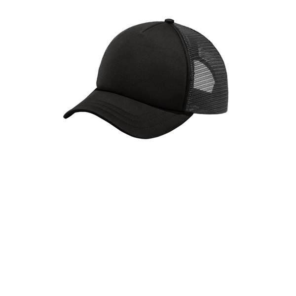 Port Authority 5-Panel Twill Foam Trucker Cap.