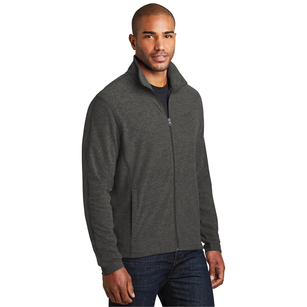 Port Authority Heather Microfleece Full-Zip Jacket. - Port Authority Heather Microfleece Full-Zip Jacket. - Image 4 of 20