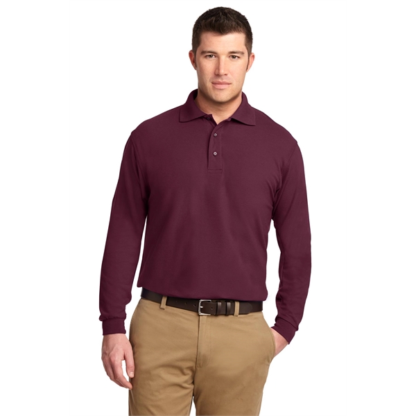 Port Authority Silk Touch Long Sleeve Polo. - Port Authority Silk Touch Long Sleeve Polo. - Image 38 of 45