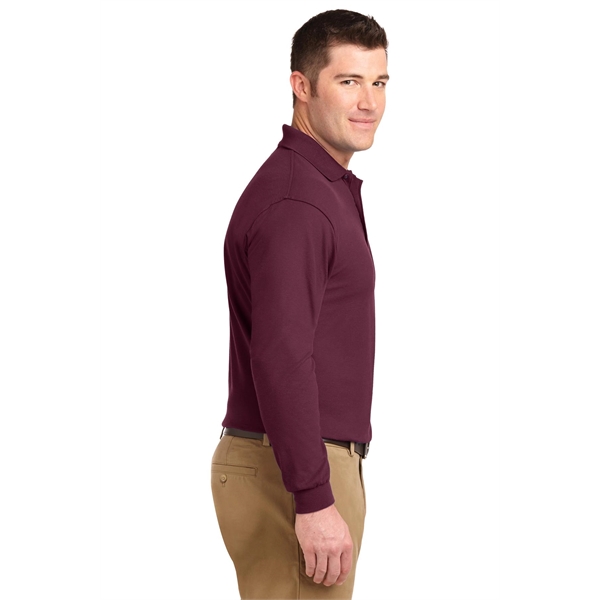 Port Authority Silk Touch Long Sleeve Polo. - Port Authority Silk Touch Long Sleeve Polo. - Image 6 of 45