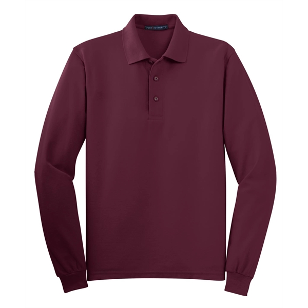 Port Authority Silk Touch Long Sleeve Polo. - Port Authority Silk Touch Long Sleeve Polo. - Image 7 of 45