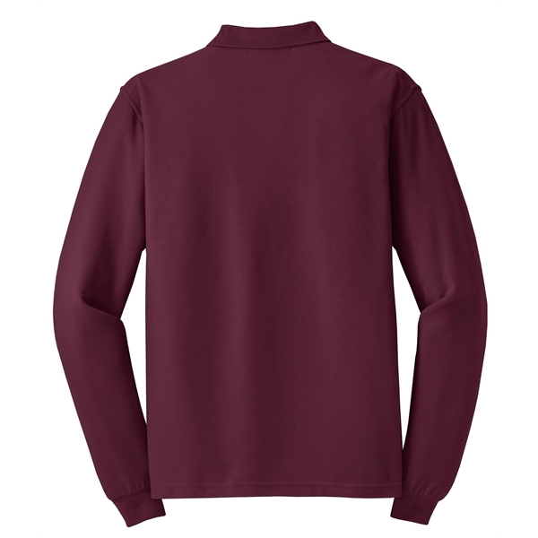 Port Authority Silk Touch Long Sleeve Polo. - Port Authority Silk Touch Long Sleeve Polo. - Image 8 of 45