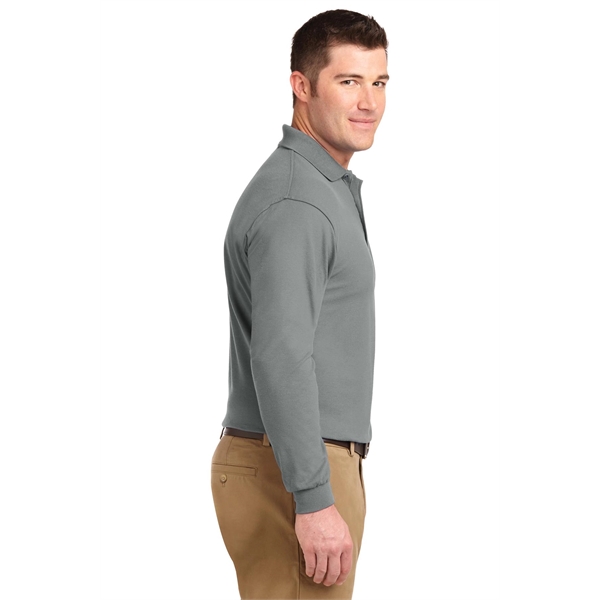 Port Authority Silk Touch Long Sleeve Polo. - Port Authority Silk Touch Long Sleeve Polo. - Image 10 of 45