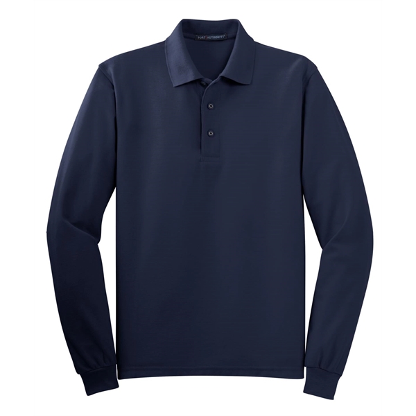 Port Authority Silk Touch Long Sleeve Polo. - Port Authority Silk Touch Long Sleeve Polo. - Image 19 of 45