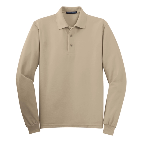 Port Authority Silk Touch Long Sleeve Polo. - Port Authority Silk Touch Long Sleeve Polo. - Image 23 of 45