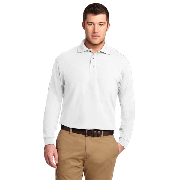 Port Authority Silk Touch Long Sleeve Polo. - Port Authority Silk Touch Long Sleeve Polo. - Image 43 of 45