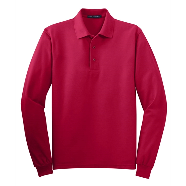 Port Authority Silk Touch Long Sleeve Polo. - Port Authority Silk Touch Long Sleeve Polo. - Image 31 of 45