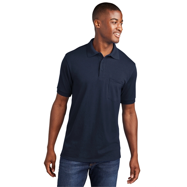 Port & Company Core Blend Jersey Knit Pocket Polo. - Port & Company Core Blend Jersey Knit Pocket Polo. - Image 32 of 48