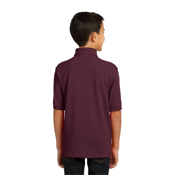 Port & Company Youth Core Blend Jersey Knit Polo. - Port & Company Youth Core Blend Jersey Knit Polo. - Image 10 of 56