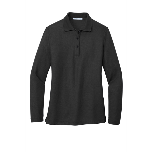 Port Authority Women's Silk Touch Long Sleeve Polo. - Port Authority Women's Silk Touch Long Sleeve Polo. - Image 36 of 45