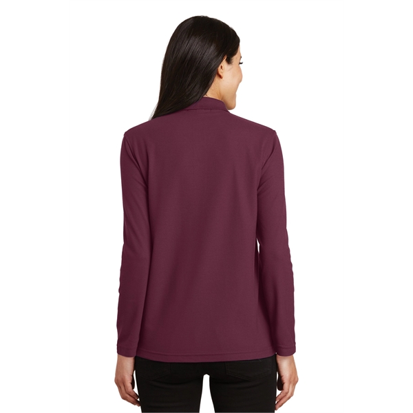 Port Authority Women's Silk Touch Long Sleeve Polo. - Port Authority Women's Silk Touch Long Sleeve Polo. - Image 4 of 45