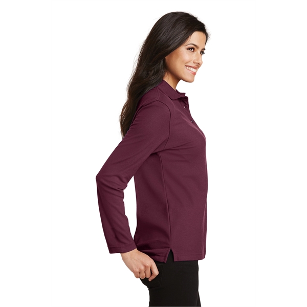 Port Authority Women's Silk Touch Long Sleeve Polo. - Port Authority Women's Silk Touch Long Sleeve Polo. - Image 5 of 45