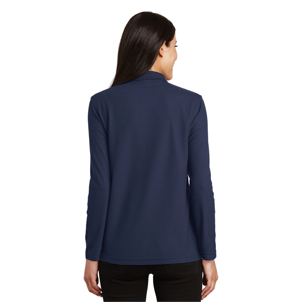 Port Authority Women's Silk Touch Long Sleeve Polo. - Port Authority Women's Silk Touch Long Sleeve Polo. - Image 8 of 45