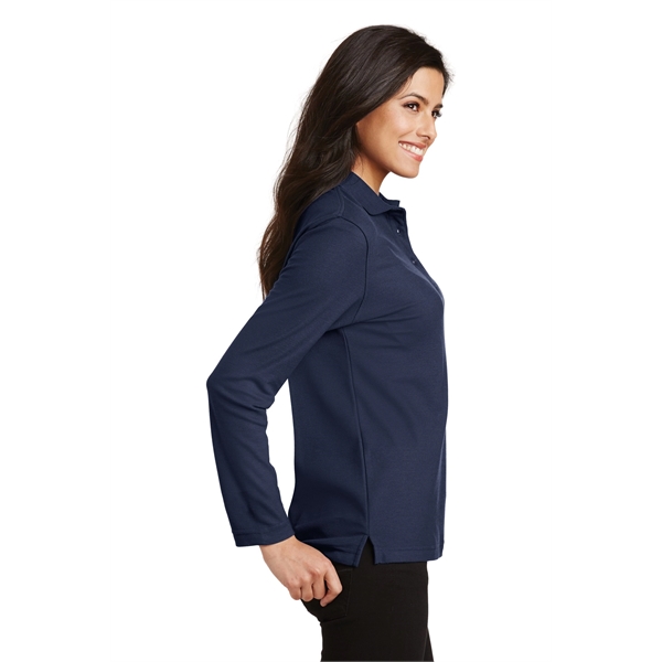 Port Authority Women's Silk Touch Long Sleeve Polo. - Port Authority Women's Silk Touch Long Sleeve Polo. - Image 9 of 45