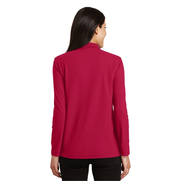 Port Authority Women's Silk Touch Long Sleeve Polo. - Port Authority Women's Silk Touch Long Sleeve Polo. - Image 11 of 45