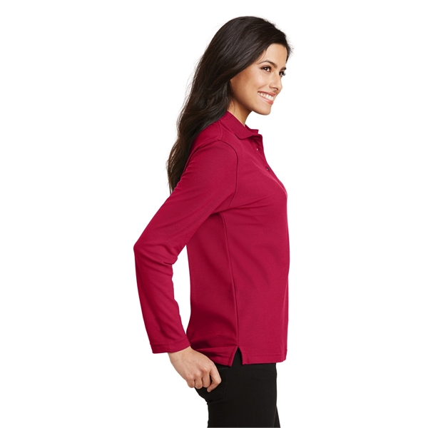 Port Authority Women's Silk Touch Long Sleeve Polo. - Port Authority Women's Silk Touch Long Sleeve Polo. - Image 12 of 45