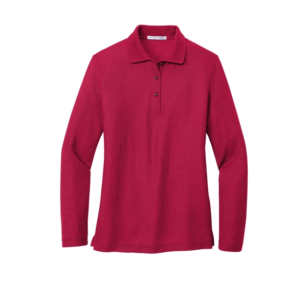 Port Authority Women's Silk Touch Long Sleeve Polo. - Port Authority Women's Silk Touch Long Sleeve Polo. - Image 39 of 45