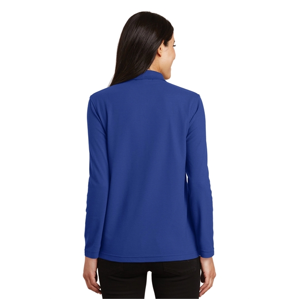 Port Authority Women's Silk Touch Long Sleeve Polo. - Port Authority Women's Silk Touch Long Sleeve Polo. - Image 14 of 45