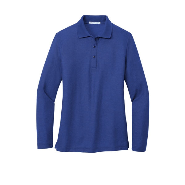 Port Authority Women's Silk Touch Long Sleeve Polo. - Port Authority Women's Silk Touch Long Sleeve Polo. - Image 41 of 45