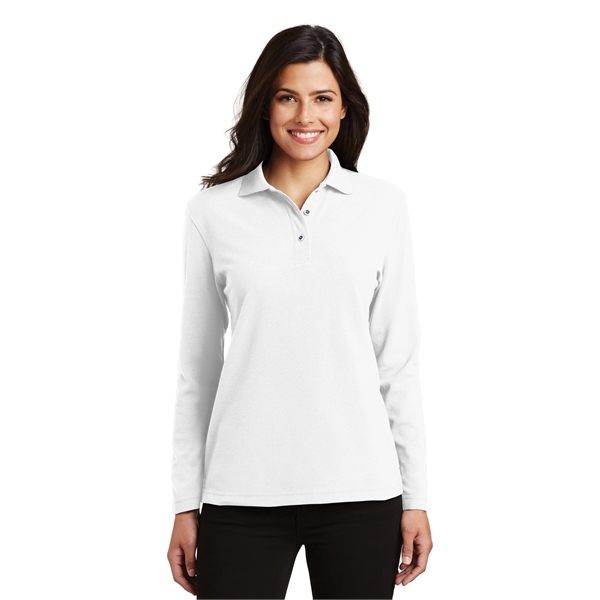 Port Authority Women's Silk Touch Long Sleeve Polo. - Port Authority Women's Silk Touch Long Sleeve Polo. - Image 24 of 45