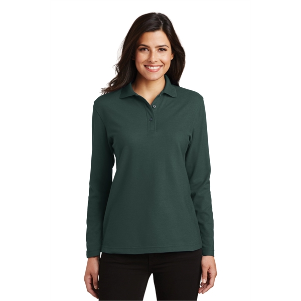 Port Authority Women's Silk Touch Long Sleeve Polo. - Port Authority Women's Silk Touch Long Sleeve Polo. - Image 26 of 45