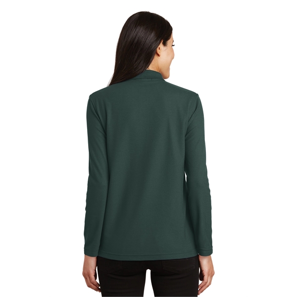 Port Authority Women's Silk Touch Long Sleeve Polo. - Port Authority Women's Silk Touch Long Sleeve Polo. - Image 20 of 45