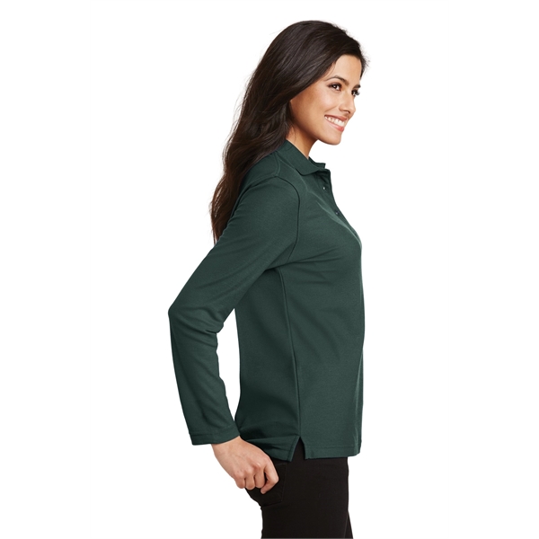 Port Authority Women's Silk Touch Long Sleeve Polo. - Port Authority Women's Silk Touch Long Sleeve Polo. - Image 22 of 45