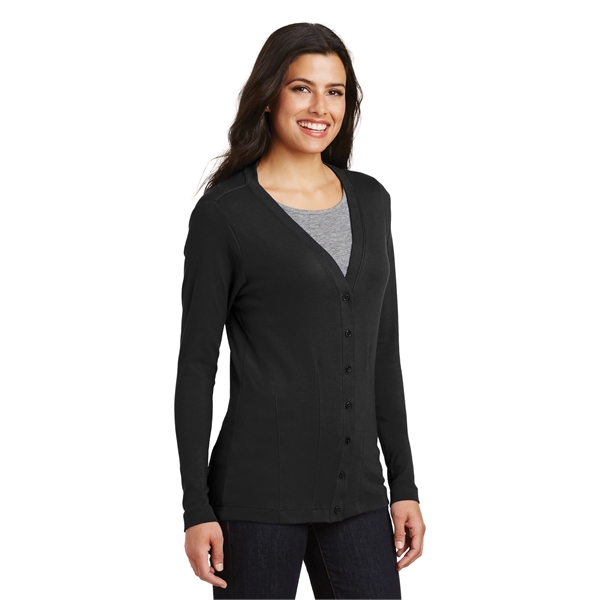 Port Authority Women's Modern Stretch Cotton Cardigan. - Port Authority Women's Modern Stretch Cotton Cardigan. - Image 18 of 20