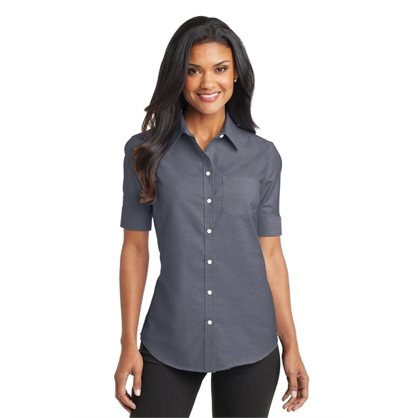 Port Authority Women's Short Sleeve SuperPro Oxford Shirt. - Port Authority Women's Short Sleeve SuperPro Oxford Shirt. - Image 13 of 20