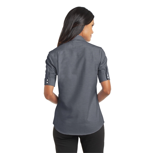 Port Authority Women's Short Sleeve SuperPro Oxford Shirt. - Port Authority Women's Short Sleeve SuperPro Oxford Shirt. - Image 14 of 20