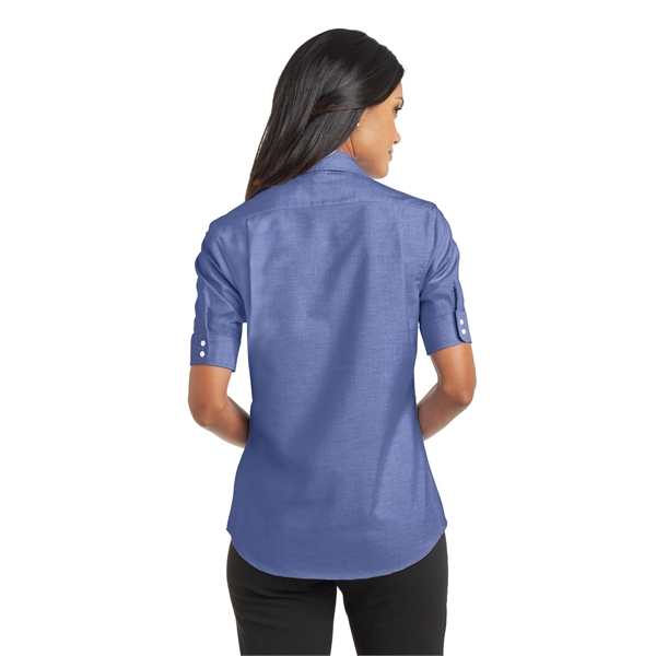 Port Authority Women's Short Sleeve SuperPro Oxford Shirt. - Port Authority Women's Short Sleeve SuperPro Oxford Shirt. - Image 17 of 20