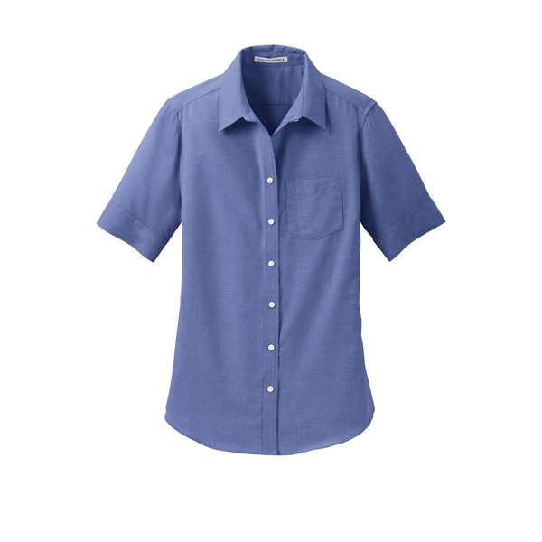 Port Authority Women's Short Sleeve SuperPro Oxford Shirt. - Port Authority Women's Short Sleeve SuperPro Oxford Shirt. - Image 3 of 20