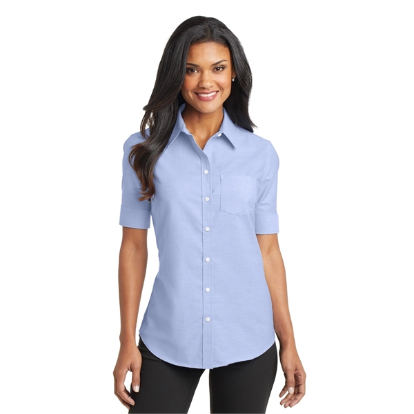 Port Authority Women's Short Sleeve SuperPro Oxford Shirt. - Port Authority Women's Short Sleeve SuperPro Oxford Shirt. - Image 19 of 20