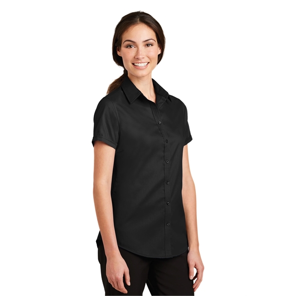 Port Authority Women's Short Sleeve SuperPro Twill Shirt. - Port Authority Women's Short Sleeve SuperPro Twill Shirt. - Image 11 of 45