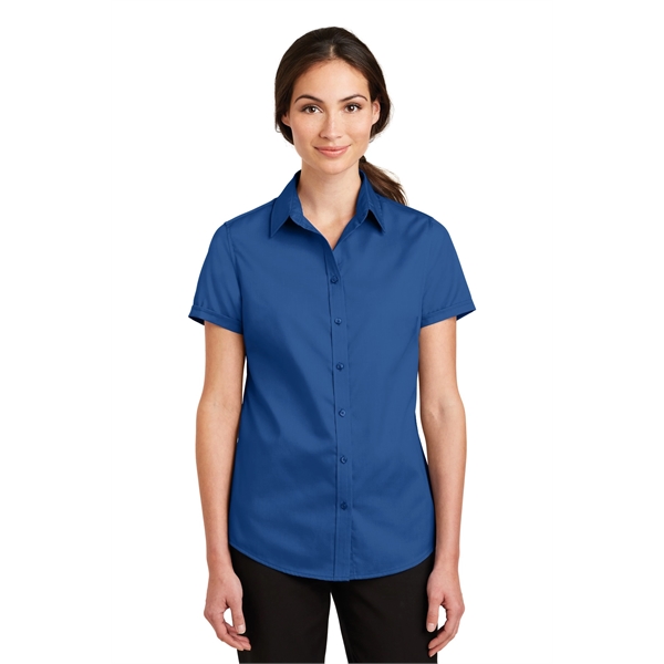 Port Authority Women's Short Sleeve SuperPro Twill Shirt. - Port Authority Women's Short Sleeve SuperPro Twill Shirt. - Image 3 of 45