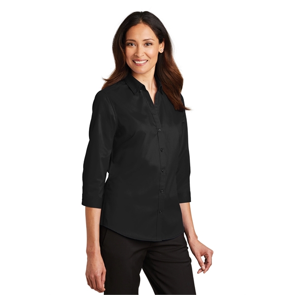 Port Authority Women's 3/4-Sleeve SuperPro Twill Shirt. - Port Authority Women's 3/4-Sleeve SuperPro Twill Shirt. - Image 11 of 45