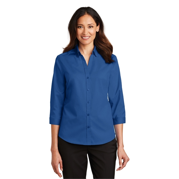 Port Authority Women's 3/4-Sleeve SuperPro Twill Shirt. - Port Authority Women's 3/4-Sleeve SuperPro Twill Shirt. - Image 3 of 45