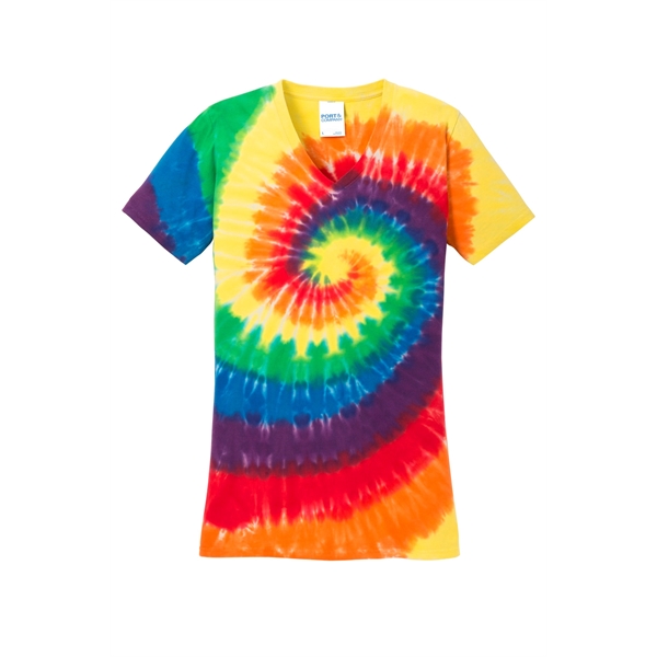 Port & Company Women's Tie-Dye V-Neck Tee. - Port & Company Women's Tie-Dye V-Neck Tee. - Image 31 of 47