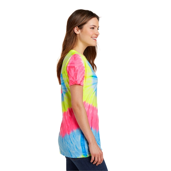 Port & Company Women's Tie-Dye V-Neck Tee. - Port & Company Women's Tie-Dye V-Neck Tee. - Image 35 of 47