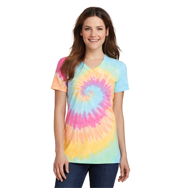 Port & Company Women's Tie-Dye V-Neck Tee. - Port & Company Women's Tie-Dye V-Neck Tee. - Image 42 of 47